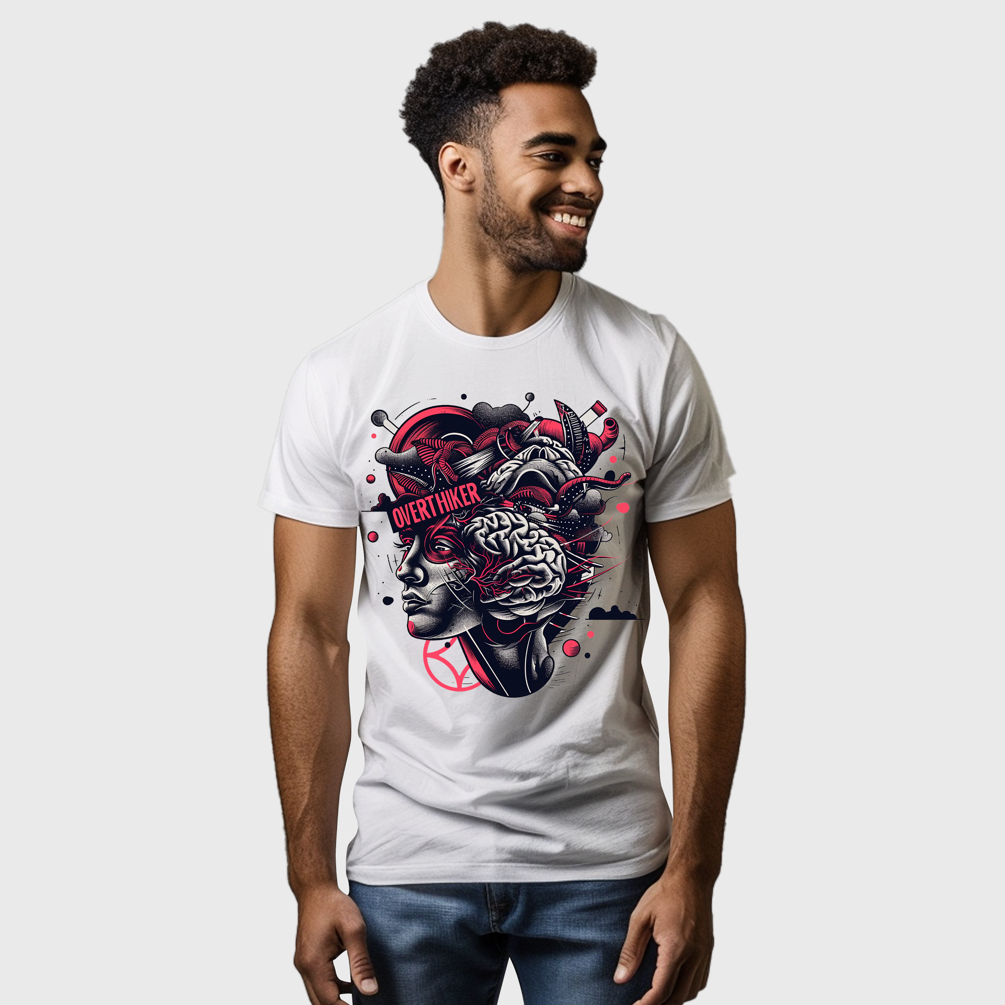 Overthinker Printed White T-shirt