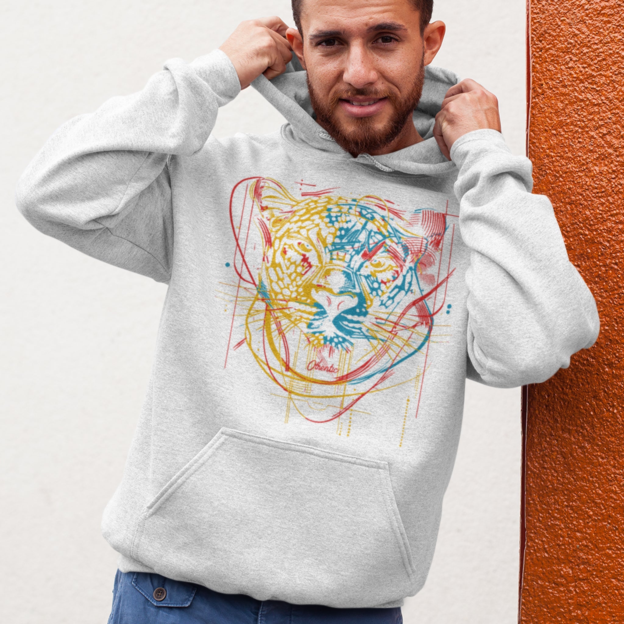 Leopard Print Premium White Hoodie