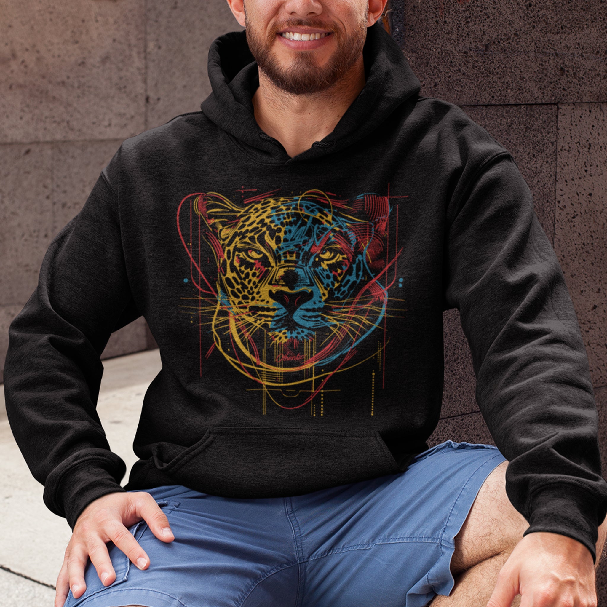 Leopard Print Premium Black Hoodie