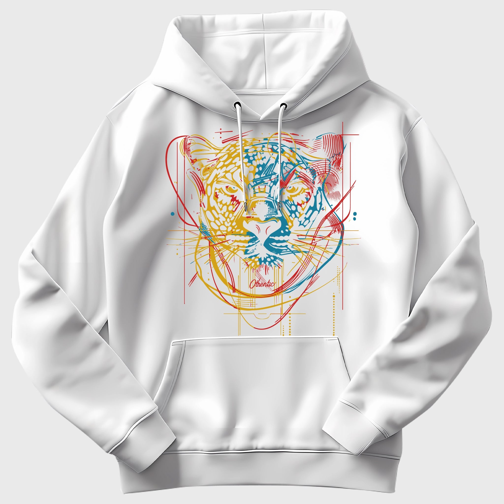 Leopard Print Premium White Hoodie
